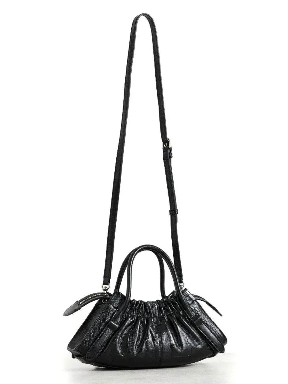 Marc Jacobs The Croc Cristina Small Leather Satchel - Black